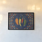 Tex Mex Fiesta I Dark by Veronique Charron. shown as a paper print in a black flame. Available as a archival giclee rolled canvas, fine art paper, or poster print. SKU 61922i.