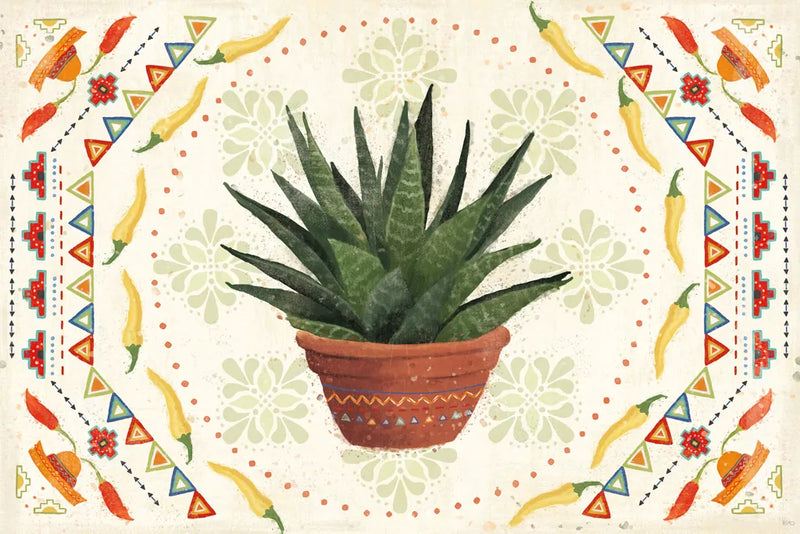 Tex Mex Fiesta II by Veronique Charron. SKU 61915i. Archival Giclee Fine art print for wall decor.