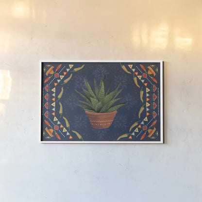 Tex Mex Fiesta II Dark by Veronique Charron. shown as a paper print in a white frame. Available as a archival giclee rolled canvas, fine art paper, or poster print. SKU 61923i.