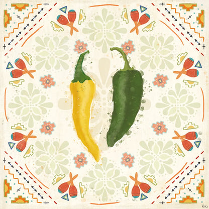 Tex Mex Fiesta III by Veronique Charron. SKU 61916a. Archival Giclee Fine art print for wall decor.