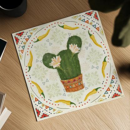 Tex Mex Fiesta IV by Veronique Charron. Shown as a detailed flat fine art print, highlighting archival giclee quality. Available as an archival giclee rolled canvas, fine art paper, or poster print. SKU 61917a.