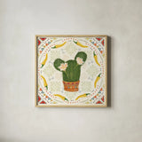 Tex Mex Fiesta IV by Veronique Charron. Shown in a natural wood glass frame for a timeless modern aesthetic. Available as an archival giclee rolled canvas, fine art paper, or poster print. SKU 61917a.