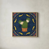 Tex Mex Fiesta IV Dark by Veronique Charron. Shown in a natural wood glass frame for a timeless modern aesthetic. Available as an archival giclee rolled canvas, fine art paper, or poster print. SKU 61925a.