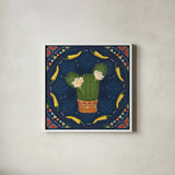 Tex Mex Fiesta IV Dark by Veronique Charron. Shown in a crisp white glass frame for a clean and minimalist style. Available as an archival giclee rolled canvas, fine art paper, or poster print. SKU 61925a.