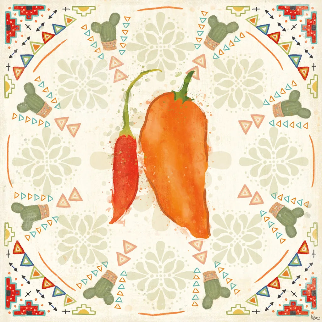 Tex Mex Fiesta VI by Veronique Charron. SKU 61919a. Archival Giclee Fine art print for wall decor.