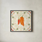 Tex Mex Fiesta VI by Veronique Charron. Shown in a sleek black glass frame for a contemporary gallery look. Available as an archival giclee rolled canvas, fine art paper, or poster print. SKU 61919a.