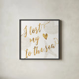 To the Sea I by Veronique Charron. Shown in a sleek black glass frame for a contemporary gallery look. Available as an archival giclee rolled canvas, fine art paper, or poster print. SKU 29876a.