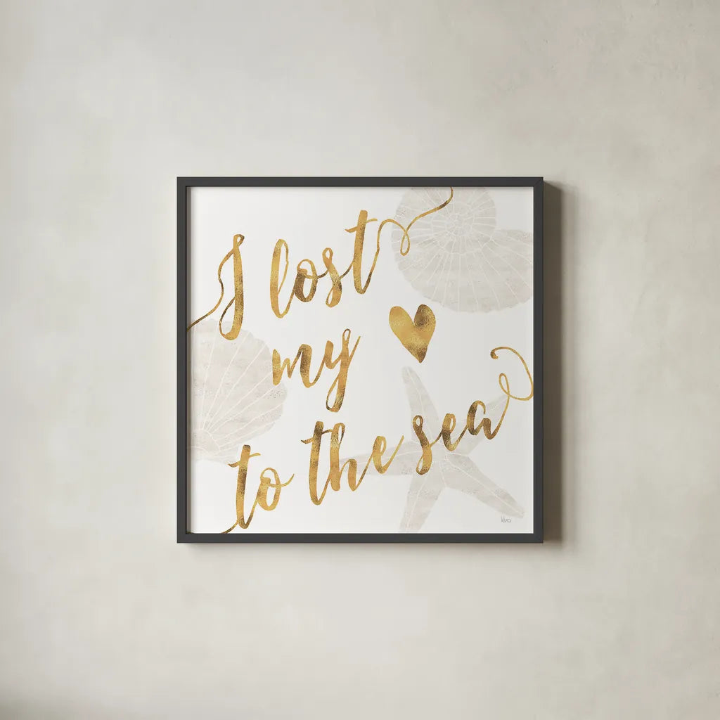 To the Sea I by Veronique Charron. Shown in a sleek black glass frame for a contemporary gallery look. Available as an archival giclee rolled canvas, fine art paper, or poster print. SKU 29876a.