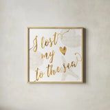To the Sea I by Veronique Charron. Shown in a natural wood glass frame for a timeless modern aesthetic. Available as an archival giclee rolled canvas, fine art paper, or poster print. SKU 29876a.