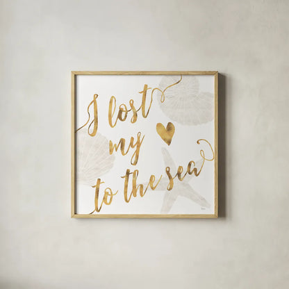 To the Sea I by Veronique Charron. Shown in a natural wood glass frame for a timeless modern aesthetic. Available as an archival giclee rolled canvas, fine art paper, or poster print. SKU 29876a.