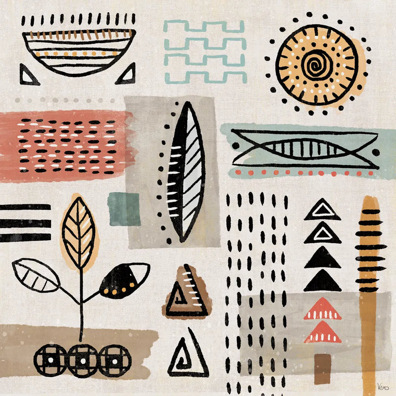Tribal Tones II by Veronique Charron. SKU 70455a. Archival Giclee Fine art print for wall decor.