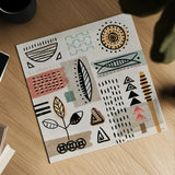 Tribal Tones II by Veronique Charron. Shown as a detailed flat fine art print, highlighting archival giclee quality. Available as an archival giclee rolled canvas, fine art paper, or poster print. SKU 70455a.