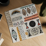 Tribal Tones III by Veronique Charron. Shown as a detailed flat fine art print, highlighting archival giclee quality. Available as an archival giclee rolled canvas, fine art paper, or poster print. SKU 70456a.