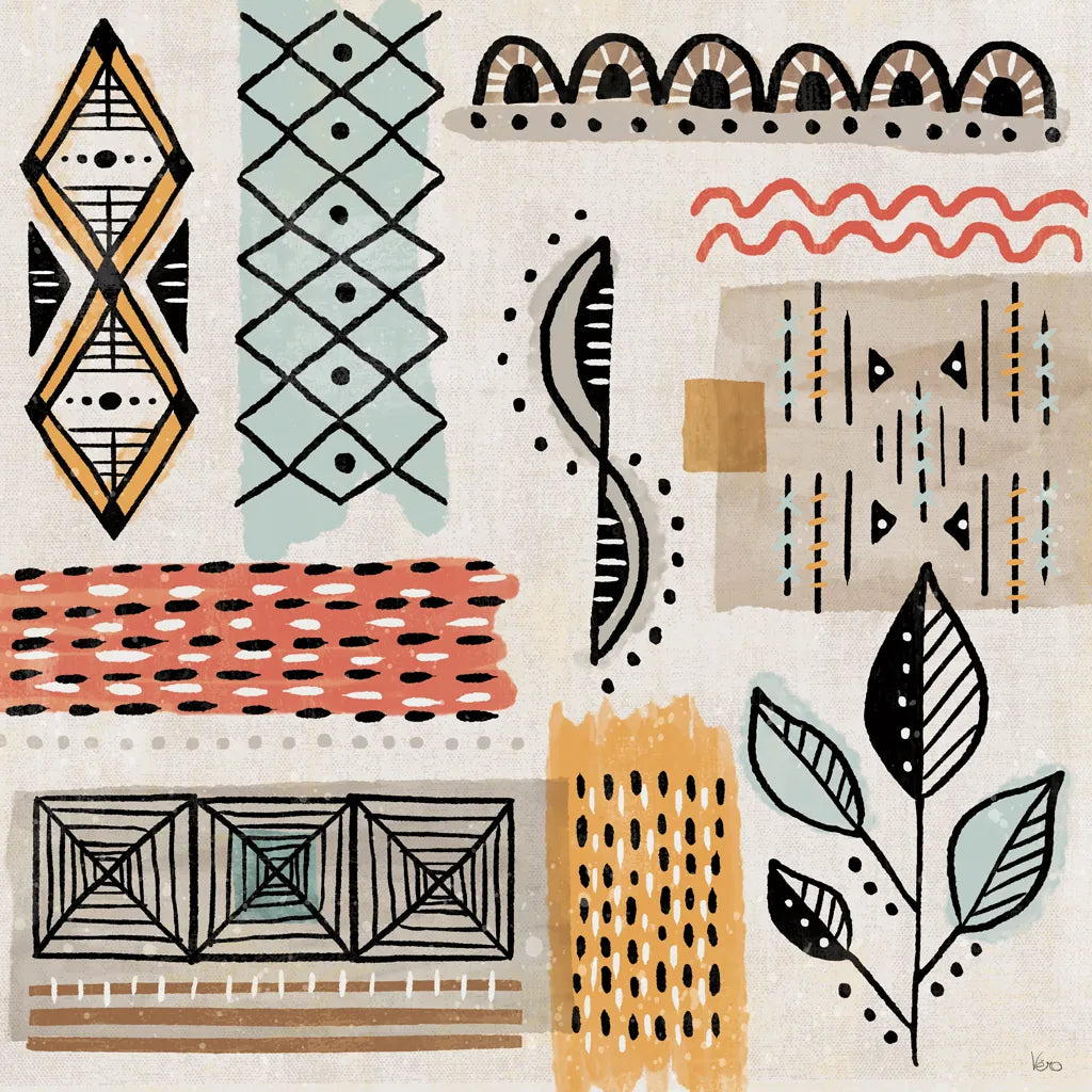 Tribal Tones IV by Veronique Charron. SKU 70457a. Archival Giclee Fine art print for wall decor.