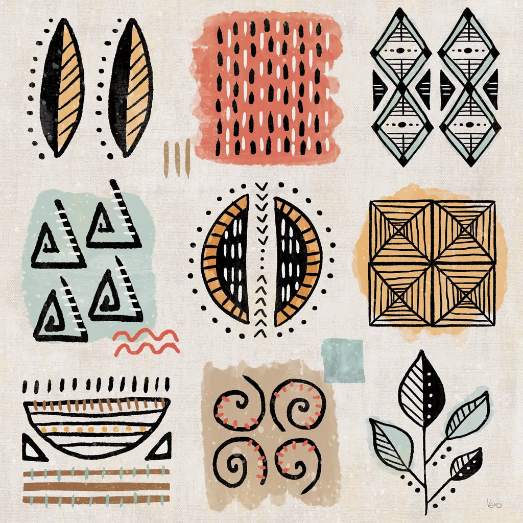 Tribal Tones IX by Veronique Charron. SKU 70462a. Archival Giclee Fine art print for wall decor.