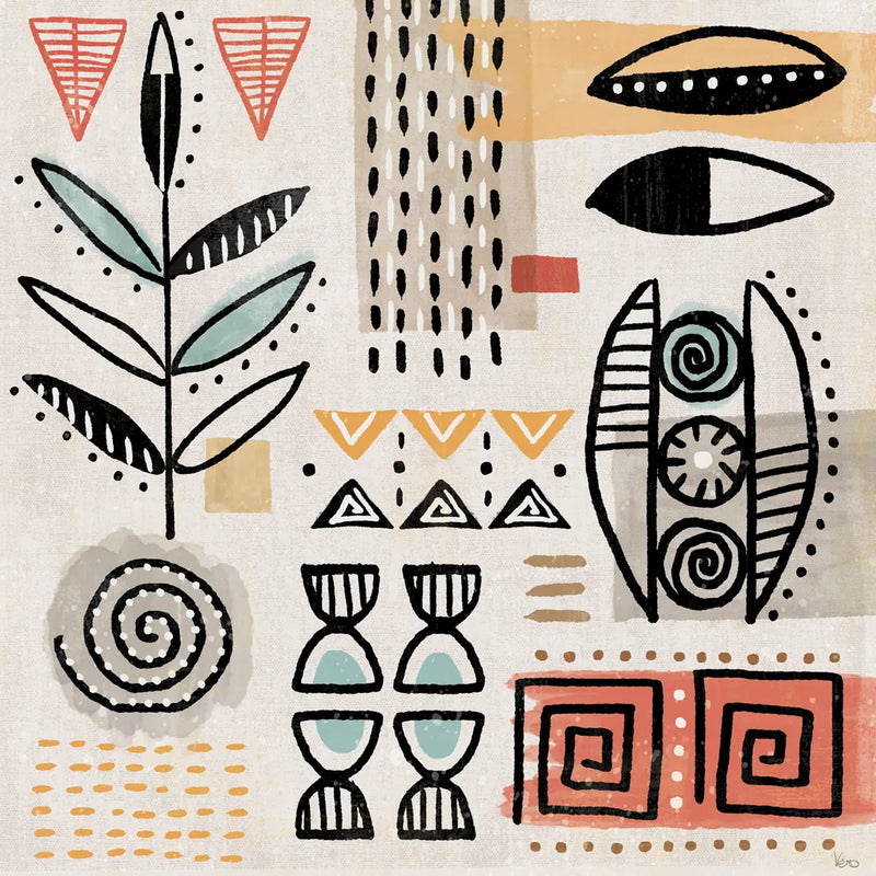 Tribal Tones V by Veronique Charron. SKU 70458a. Archival Giclee Fine art print for wall decor.