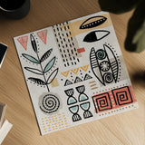 Tribal Tones V by Veronique Charron. Shown as a detailed flat fine art print, highlighting archival giclee quality. Available as an archival giclee rolled canvas, fine art paper, or poster print. SKU 70458a.