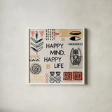 Tribal Tones VII by Veronique Charron. Shown in a crisp white glass frame for a clean and minimalist style. Available as an archival giclee rolled canvas, fine art paper, or poster print. SKU 70460a.