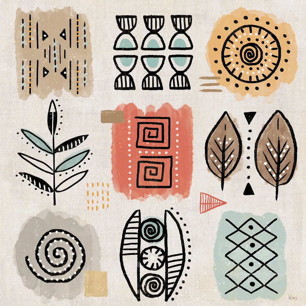 Tribal Tones VIII by Veronique Charron. SKU 70461a. Archival Giclee Fine art print for wall decor.