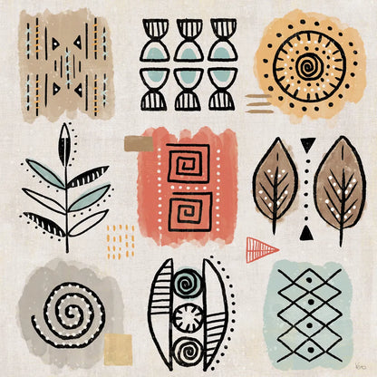 Tribal Tones VIII by Veronique Charron. SKU 70461a. Archival Giclee Fine art print for wall decor.