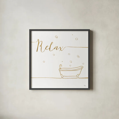 Underline Bath V by Veronique Charron. Shown in a sleek black glass frame for a contemporary gallery look. Available as an archival giclee rolled canvas, fine art paper, or poster print. SKU 33218a.