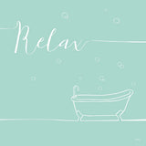 Underline Bath V Teal by Veronique Charron. SKU 33226a. Archival Giclee Fine art print for wall decor.