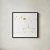 Underline Bath VI by Veronique Charron. Shown in a sleek black glass frame for a contemporary gallery look. Available as an archival giclee rolled canvas, fine art paper, or poster print. SKU 33219a.