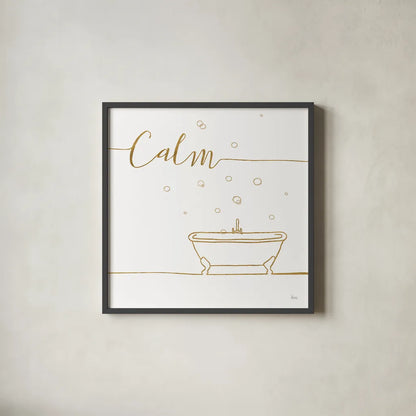 Underline Bath VI by Veronique Charron. Shown in a sleek black glass frame for a contemporary gallery look. Available as an archival giclee rolled canvas, fine art paper, or poster print. SKU 33219a.