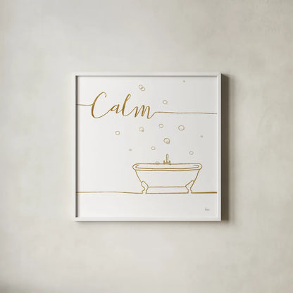 Underline Bath VI by Veronique Charron. Shown in a crisp white glass frame for a clean and minimalist style. Available as an archival giclee rolled canvas, fine art paper, or poster print. SKU 33219a.