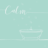 Underline Bath VI Teal by Veronique Charron. SKU 33227a. Archival Giclee Fine art print for wall decor.