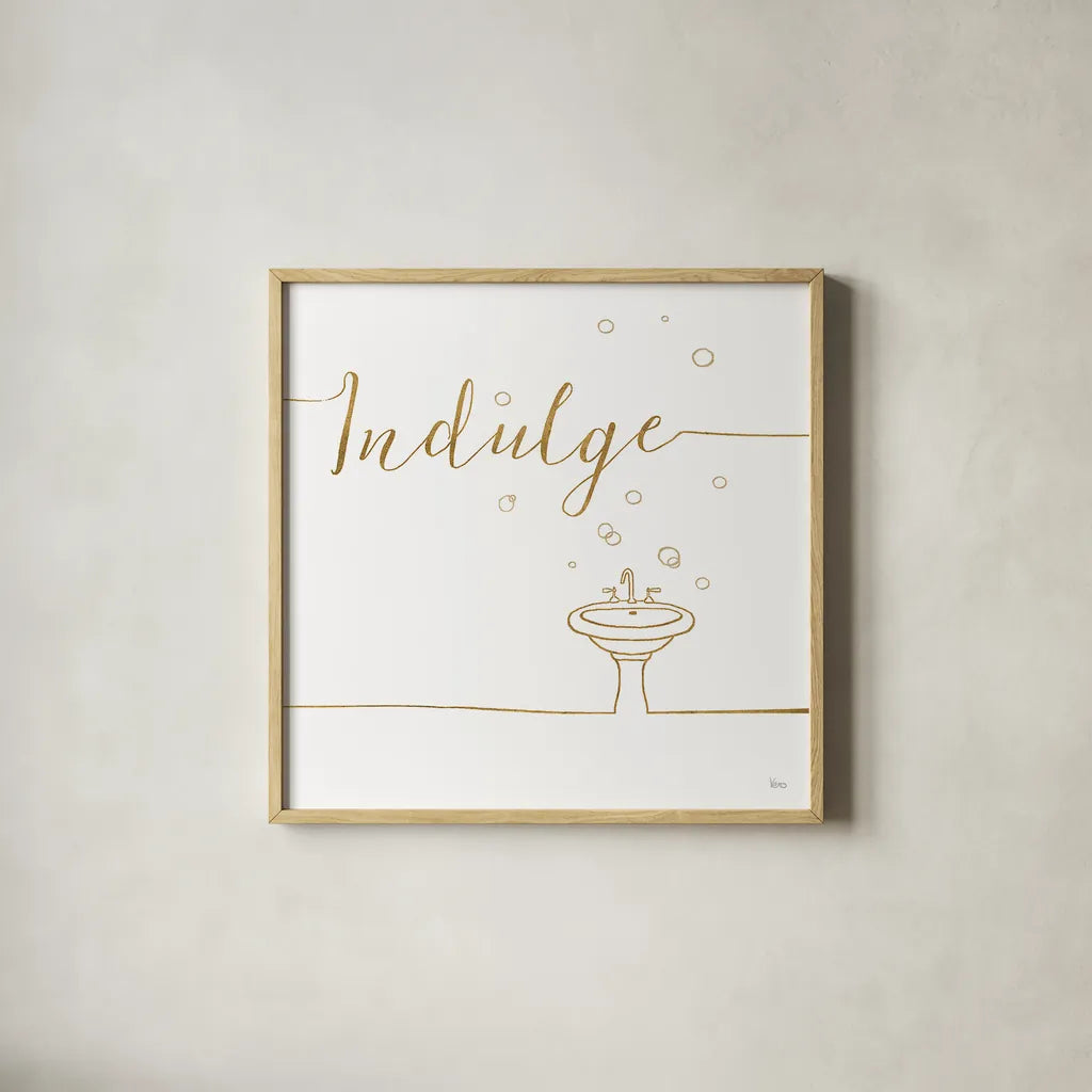 Underline Bath VII by Veronique Charron. Shown in a natural wood glass frame for a timeless modern aesthetic. Available as an archival giclee rolled canvas, fine art paper, or poster print. SKU 33220a.