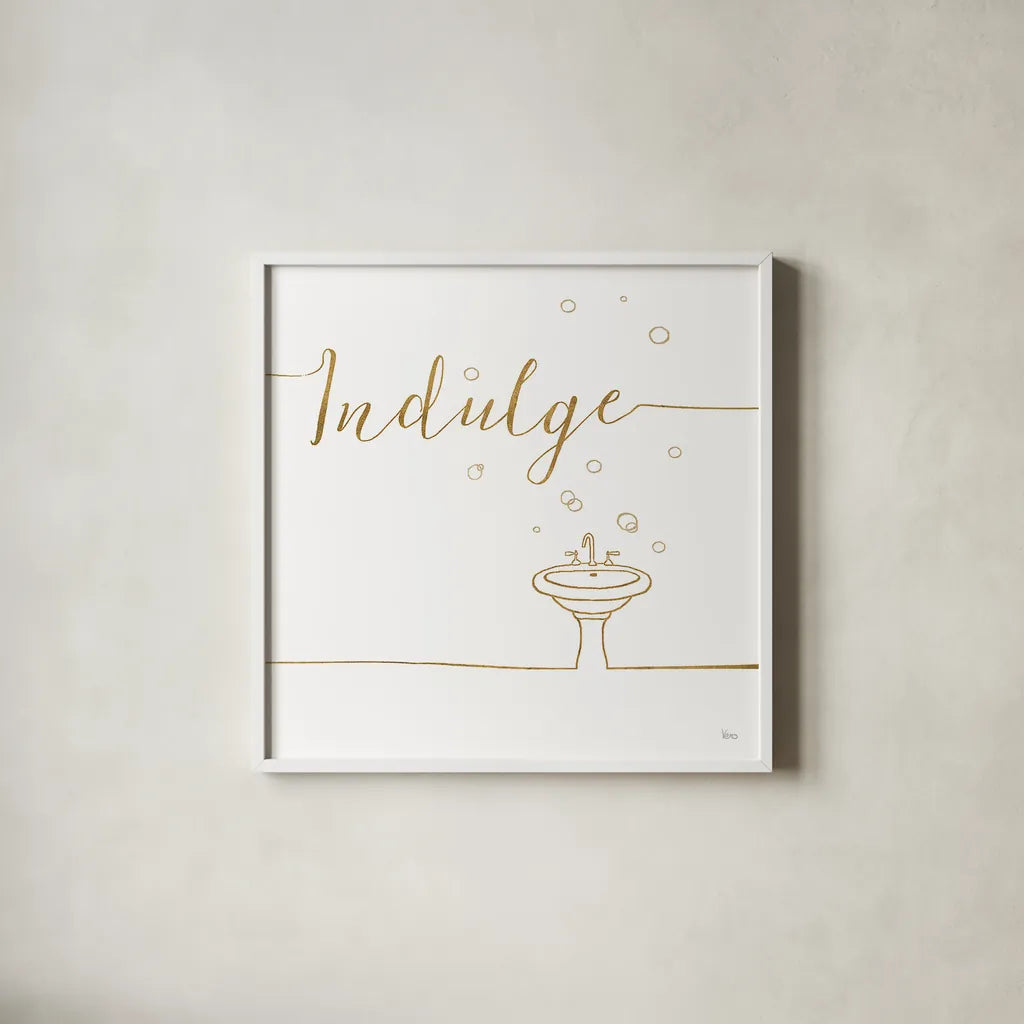 Underline Bath VII by Veronique Charron. Shown in a crisp white glass frame for a clean and minimalist style. Available as an archival giclee rolled canvas, fine art paper, or poster print. SKU 33220a.