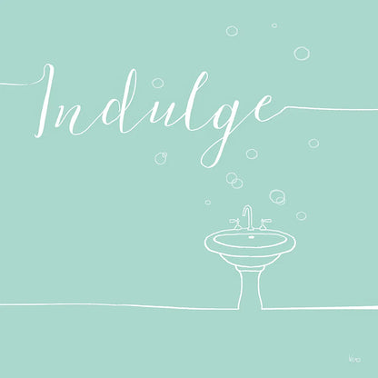 Underline Bath VII Teal by Veronique Charron. SKU 33228a. Archival Giclee Fine art print for wall decor.