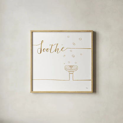 Underline Bath VIII by Veronique Charron. Shown in a natural wood glass frame for a timeless modern aesthetic. Available as an archival giclee rolled canvas, fine art paper, or poster print. SKU 33221a.