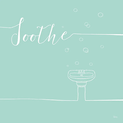 Underline Bath VIII Teal by Veronique Charron. SKU 33229a. Archival Giclee Fine art print for wall decor.