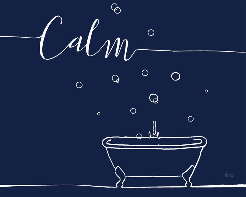 Underlined Bath VI Navy by Veronique Charron
