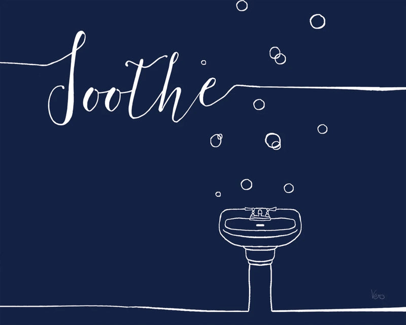Underlined Bath VII Navy by Veronique Charron
