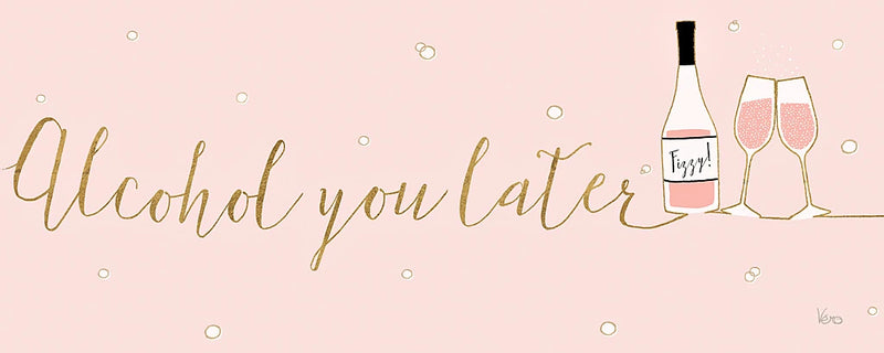 Underlined Bubbly IV Pink by Veronique Charron