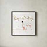 Underlined Bubbly V by Veronique Charron. Shown in a sleek black glass frame for a contemporary gallery look. Available as an archival giclee rolled canvas, fine art paper, or poster print. SKU 34813a.