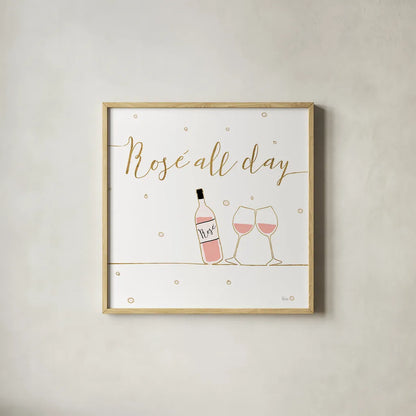 Underlined Bubbly V by Veronique Charron. Shown in a natural wood glass frame for a timeless modern aesthetic. Available as an archival giclee rolled canvas, fine art paper, or poster print. SKU 34813a.