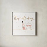 Underlined Bubbly V by Veronique Charron. Shown in a crisp white glass frame for a clean and minimalist style. Available as an archival giclee rolled canvas, fine art paper, or poster print. SKU 34813a.