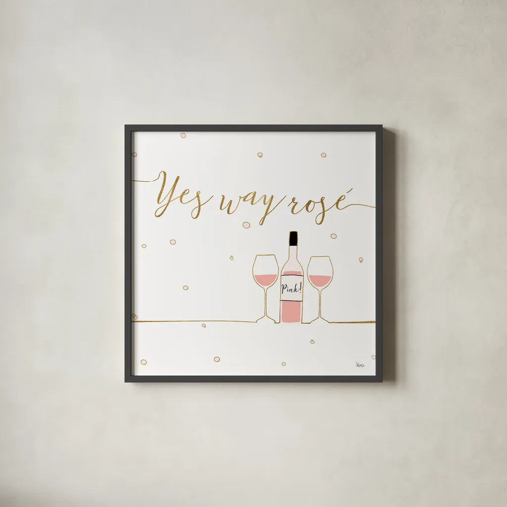 Underlined Bubbly VI by Veronique Charron. Shown in a sleek black glass frame for a contemporary gallery look. Available as an archival giclee rolled canvas, fine art paper, or poster print. SKU 34814a.