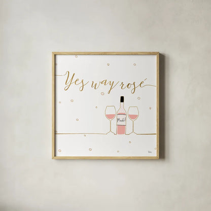 Underlined Bubbly VI by Veronique Charron. Shown in a natural wood glass frame for a timeless modern aesthetic. Available as an archival giclee rolled canvas, fine art paper, or poster print. SKU 34814a.