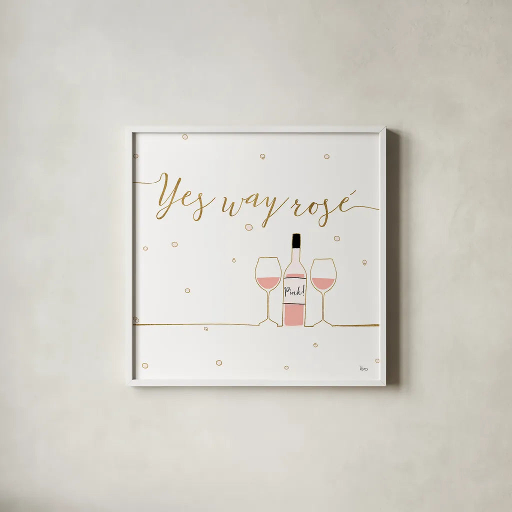 Underlined Bubbly VI by Veronique Charron. Shown in a crisp white glass frame for a clean and minimalist style. Available as an archival giclee rolled canvas, fine art paper, or poster print. SKU 34814a.