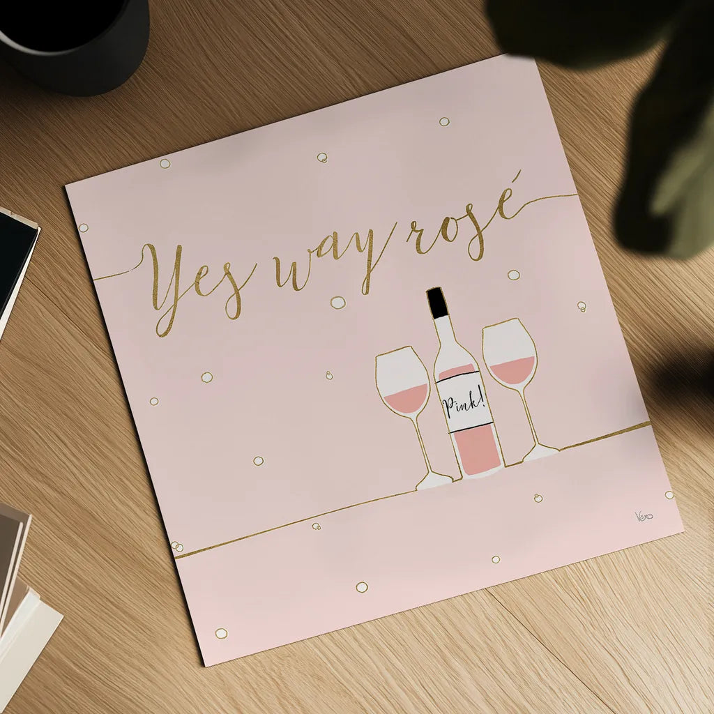 Underlined Bubbly VI Pink by Veronique Charron. Shown as a detailed flat fine art print, highlighting archival giclee quality. Available as an archival giclee rolled canvas, fine art paper, or poster print. SKU 34822a.