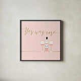 Underlined Bubbly VI Pink by Veronique Charron. Shown in a sleek black glass frame for a contemporary gallery look. Available as an archival giclee rolled canvas, fine art paper, or poster print. SKU 34822a.