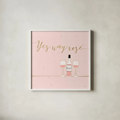 Underlined Bubbly VI Pink by Veronique Charron. Shown in a crisp white glass frame for a clean and minimalist style. Available as an archival giclee rolled canvas, fine art paper, or poster print. SKU 34822a.