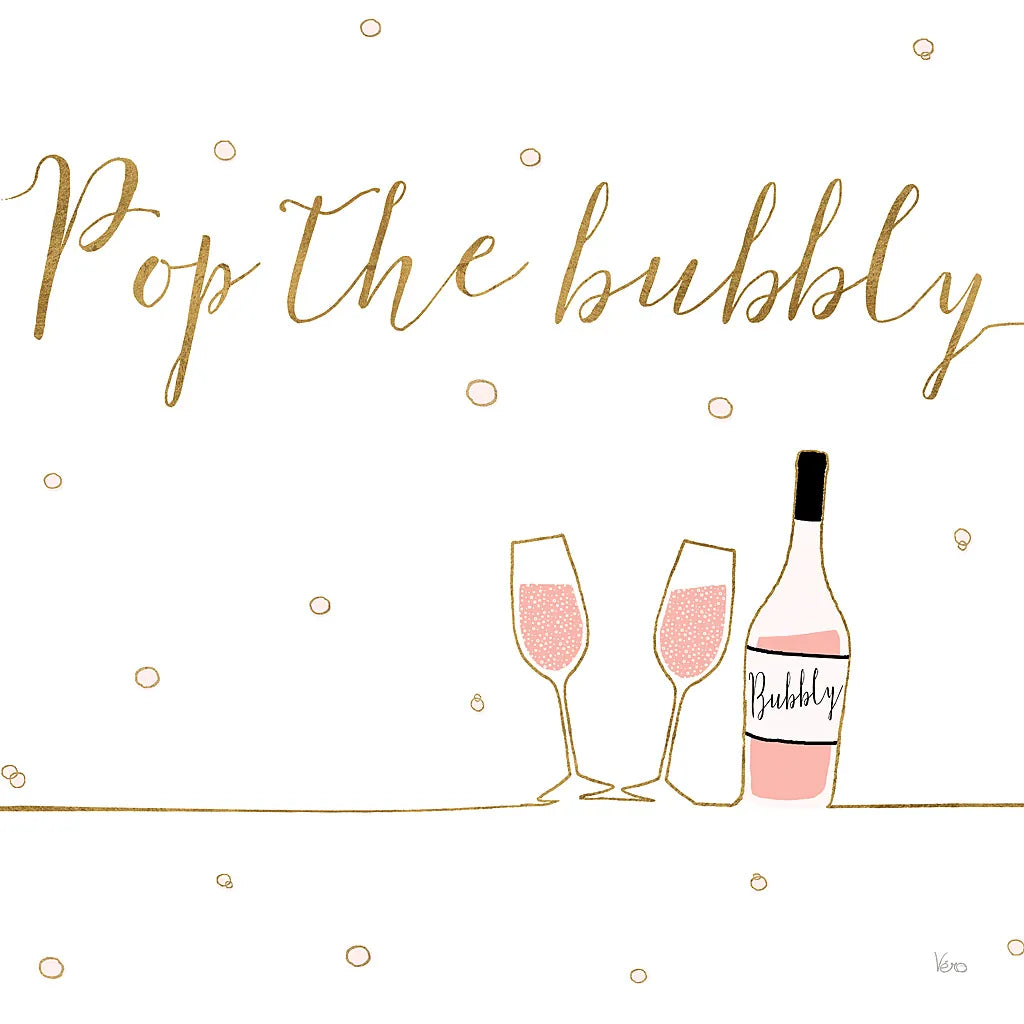 Underlined Bubbly VII by Veronique Charron. SKU 34815a. Archival Giclee Fine art print for wall decor.
