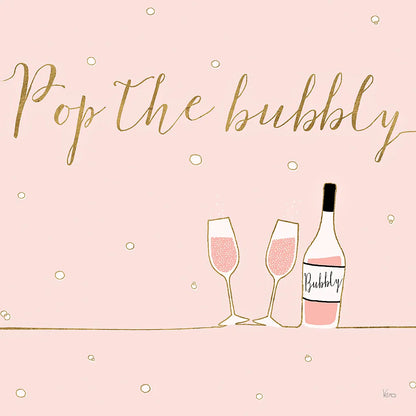 Underlined Bubbly VII Pink by Veronique Charron. SKU 34823a. Archival Giclee Fine art print for wall decor.
