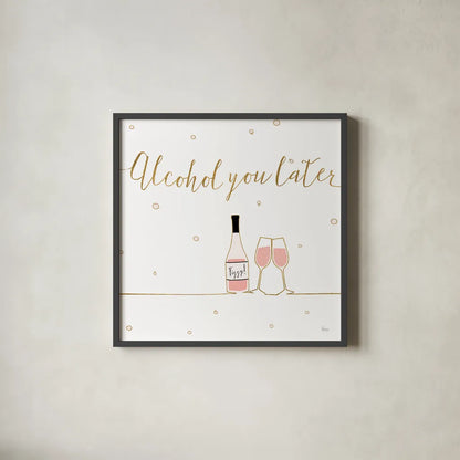 Underlined Bubbly VIII by Veronique Charron. Shown in a sleek black glass frame for a contemporary gallery look. Available as an archival giclee rolled canvas, fine art paper, or poster print. SKU 34816a.